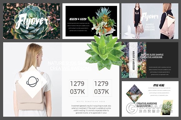 103页极简风格文艺摄影图片展示PPT模板 - 顶尖PPT