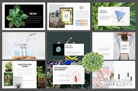 103页极简风格文艺摄影图片展示PPT模板 - 顶尖PPT