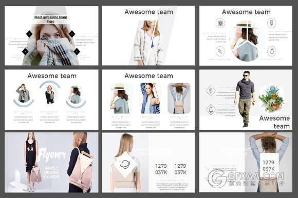 103页极简风格文艺摄影图片展示PPT模板 - 顶尖PPT