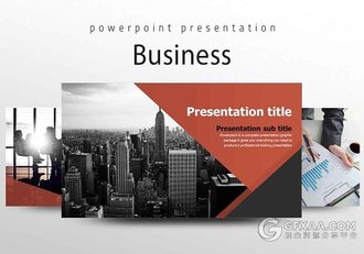 红色欧美商务系列PPT模板 - 顶尖PPT
