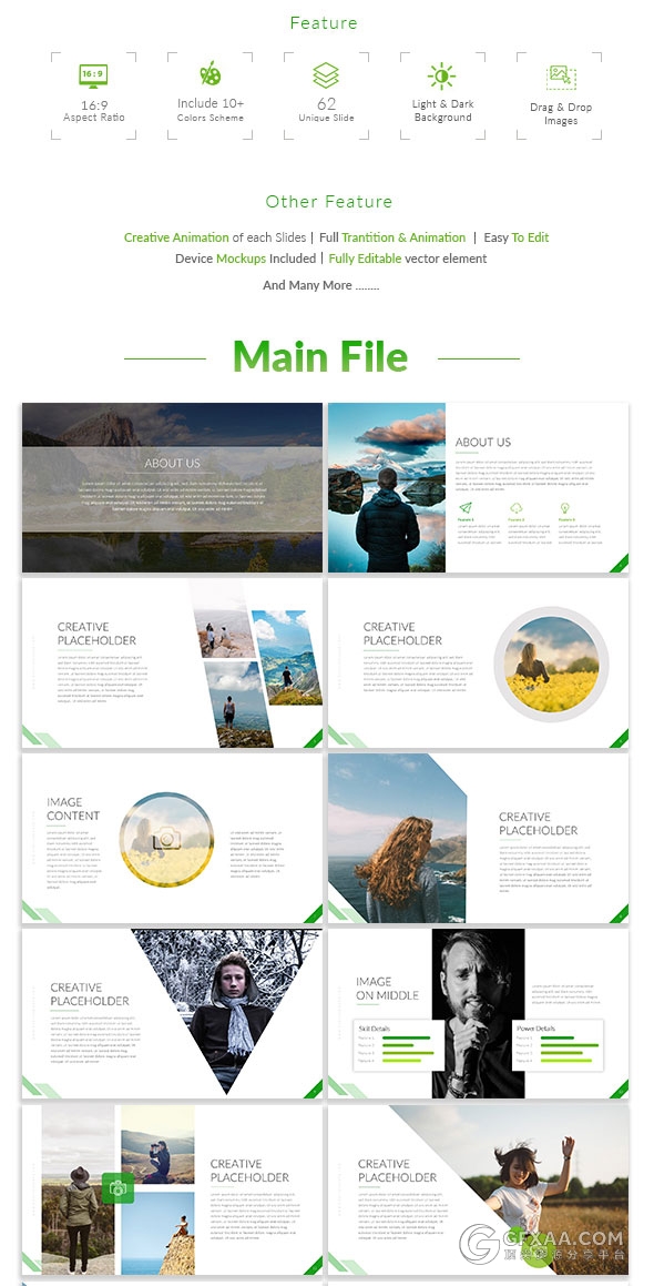 20种配色文件70多页卡通清新风格PPT模板 - 顶尖PPT