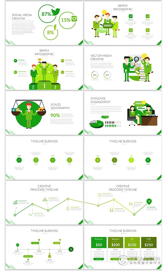 20种配色文件70多页卡通清新风格PPT模板 - 顶尖PPT