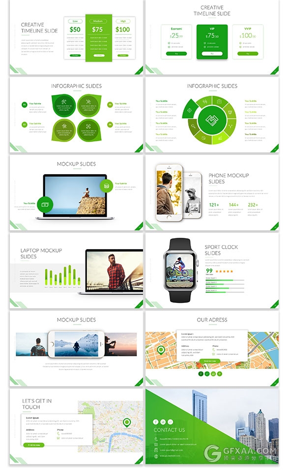 20种配色文件70多页卡通清新风格PPT模板 - 顶尖PPT