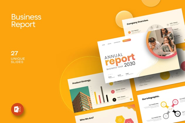 年度报告PowerPoint模板 - 顶尖PPT