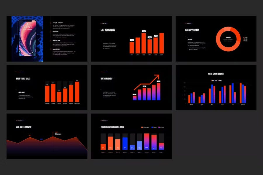 平滑动画数据图表keynote模板 - 顶尖PPT