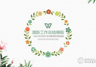 清新花纹工作总结计划PPT模板 - 顶尖PPT