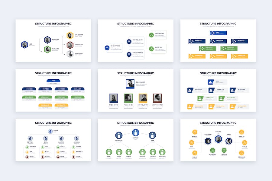 企业组织结构架构信息图形Keynote模板 - 顶尖PPT