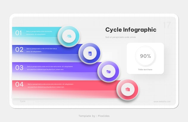 渐变色微立体圆形图形Keynote模板 - 顶尖PPT