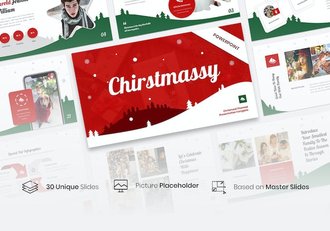 国外卡通风格圣诞节活动总结圣诞派对主题PPT模板 - 顶尖PPT