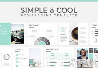 简约文艺配色图片展示ppt模板 - 顶尖PPT