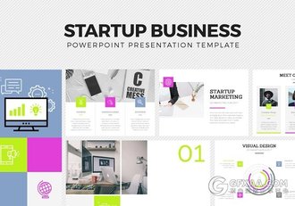 46页靓丽色彩欧美商务多用途PPT模板 - 顶尖PPT