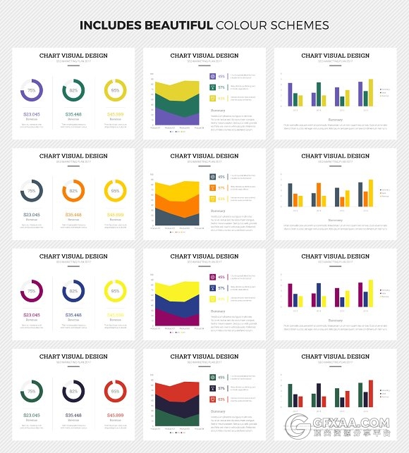 46页靓丽色彩欧美商务多用途PPT模板 - 顶尖PPT
