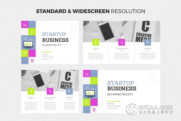 46页靓丽色彩欧美商务多用途PPT模板 - 顶尖PPT