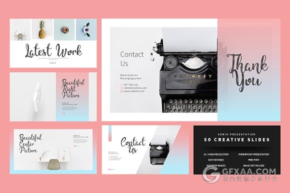 简约粉红色文艺唯美系列PPT模板 - 顶尖PPT