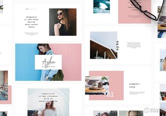 简约风格摄影图片展示PPT模板 - 顶尖PPT