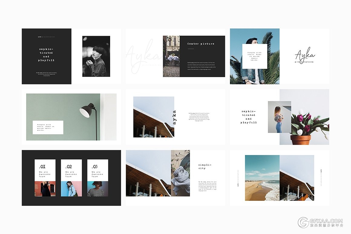 简约风格摄影图片展示keynote模板 - 顶尖PPT