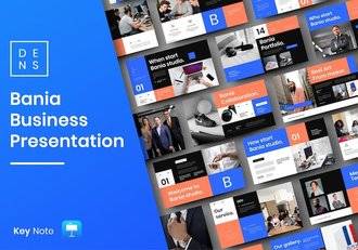 蓝色图片网格商务宣传Keynote模板 - 顶尖PPT