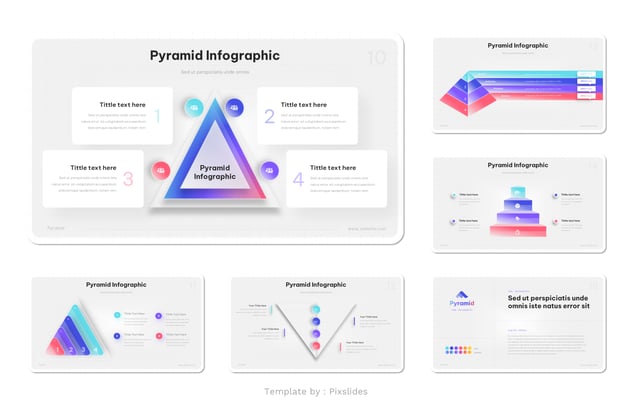 新拟态风渐变色金字塔图形keynote模板 - 顶尖PPT