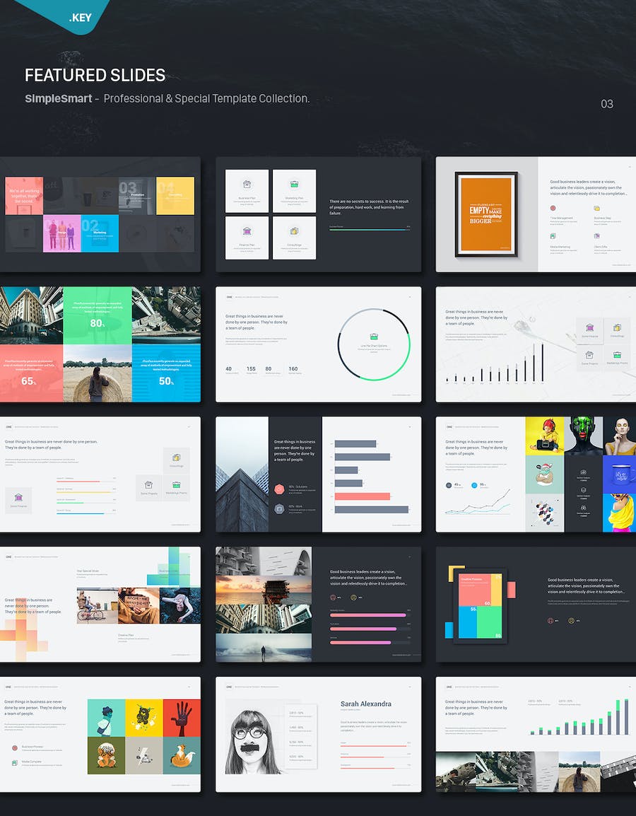 广告公司创意机构作品展示团队介绍通用keynote模板 - 顶尖PPT