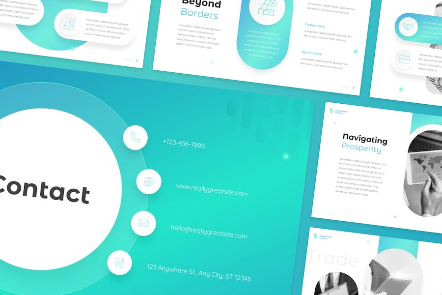 全球贸易国际商务合作Keynote模板 - 顶尖PPT