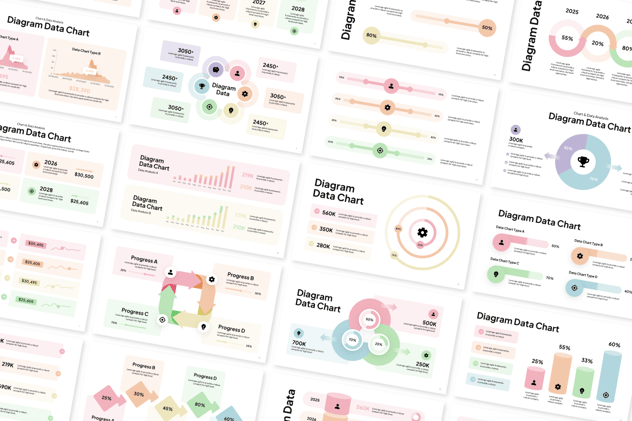 多用途数据图表演示PPT模板 - 顶尖PPT