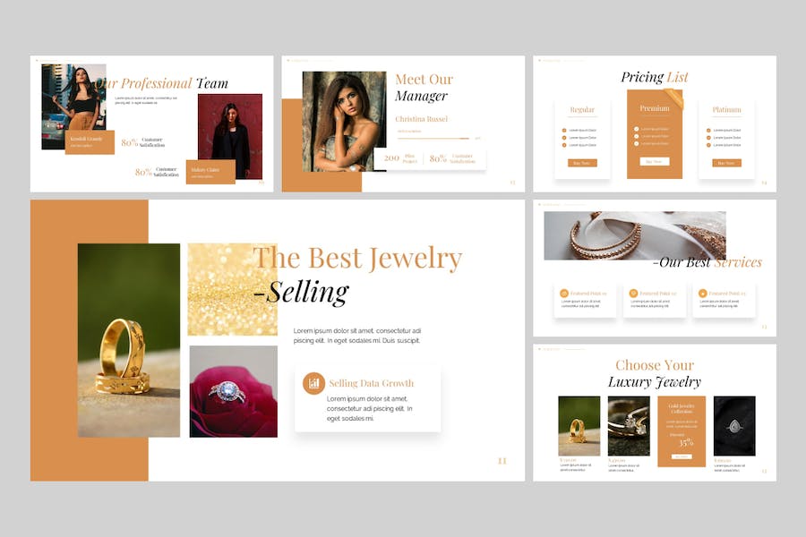 黄金首饰价格产品展示PPT模板 - 顶尖PPT