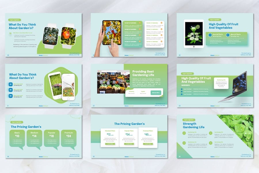 园艺绿化植物品牌宣传PPT模板 - 顶尖PPT