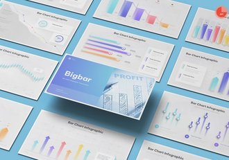 条形图数据统计信息图形PPT模板 - 顶尖PPT