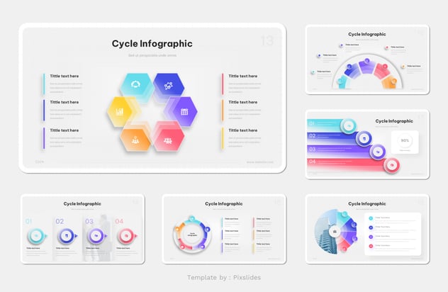 渐变色微立体圆形图形Keynote模板 - 顶尖PPT
