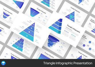 渐变色三角形金字塔信息图形keynote模板 - 顶尖PPT