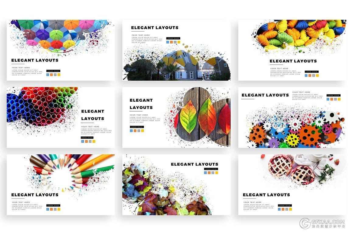 280多页泼墨剪影图片创意商务keynote模板 - 顶尖PPT