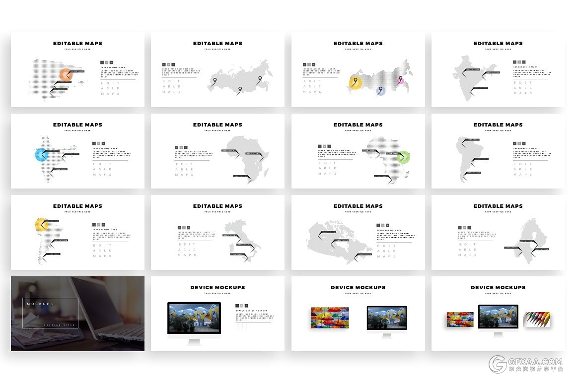 280多页泼墨剪影图片创意商务keynote模板 - 顶尖PPT