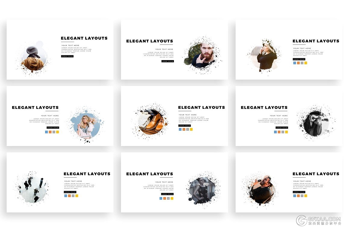 280多页泼墨剪影图片创意商务keynote模板 - 顶尖PPT