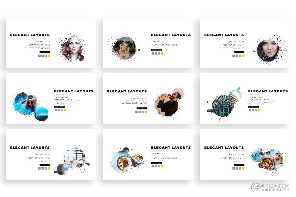 280多页泼墨剪影图片创意商务keynote模板 - 顶尖PPT