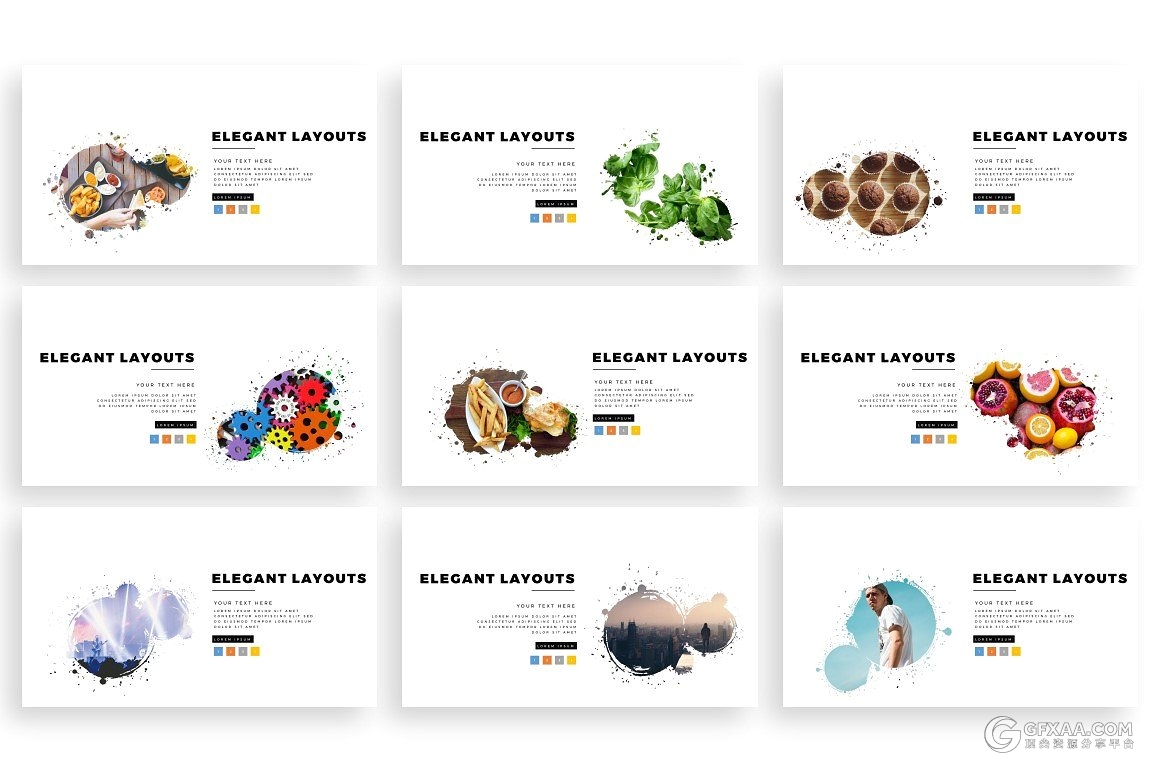 280多页泼墨剪影图片创意商务keynote模板 - 顶尖PPT