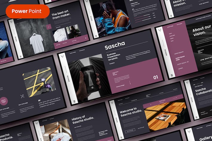 时尚品牌视觉设计营销推广PPT模板 - 顶尖PPT