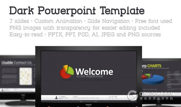 黑色个人信息展示多用途PPT模板 - 顶尖PPT