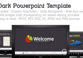 黑色个人信息展示多用途PPT模板 - 顶尖PPT