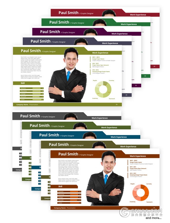 274页扁平化商务PPT20种配色主题 - 顶尖PPT