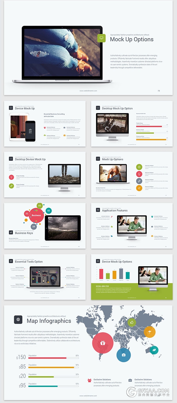 5种配色95页欧美商务总结计划PPT模板 - 顶尖PPT