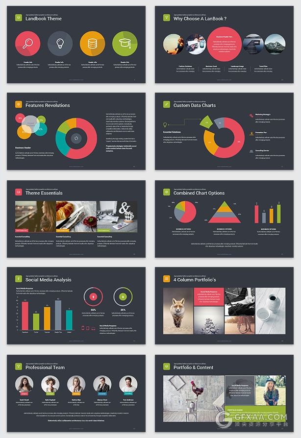 5种配色95页欧美商务总结计划PPT模板 - 顶尖PPT