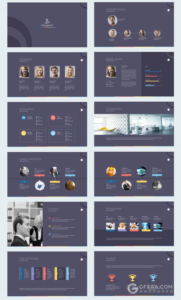 90多页商务多用途PPT模板20种配色主题 - 顶尖PPT