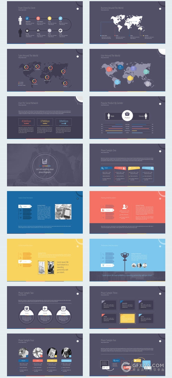 90多页商务多用途PPT模板20种配色主题 - 顶尖PPT