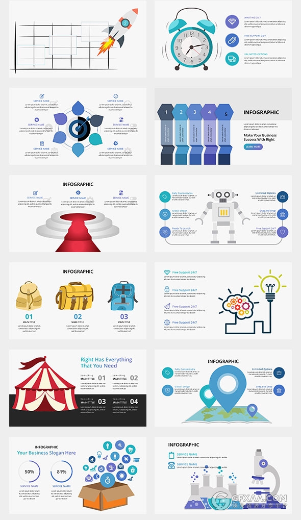 215页精美设计效果卡通人物图形PPT模板 - 顶尖PPT