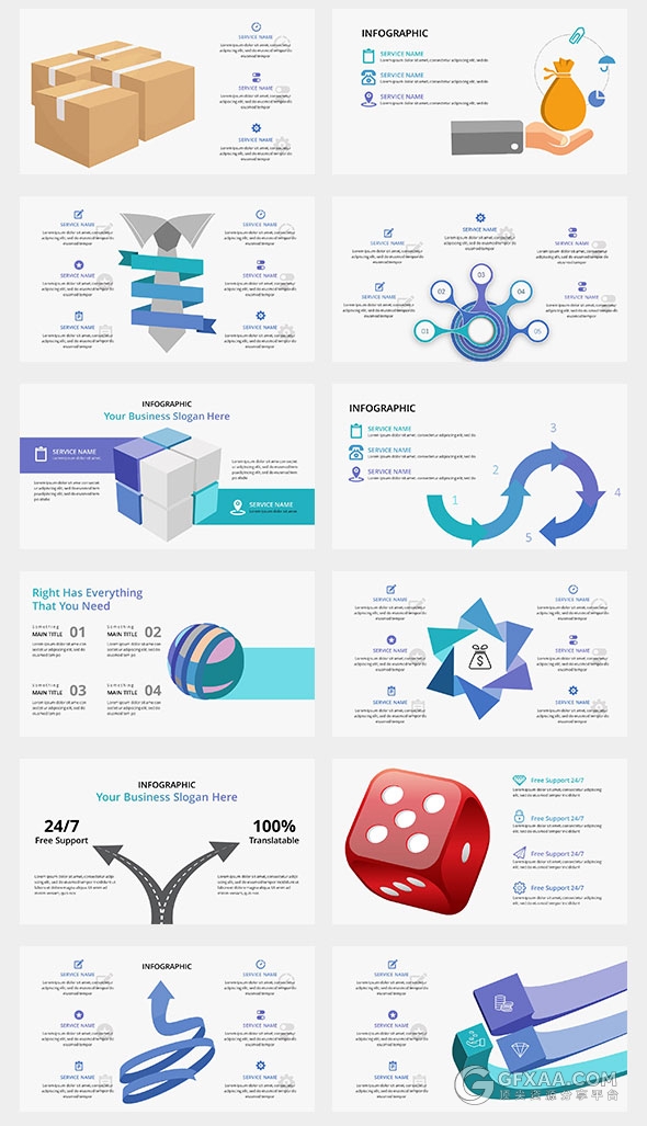215页精美设计效果卡通人物图形PPT模板 - 顶尖PPT