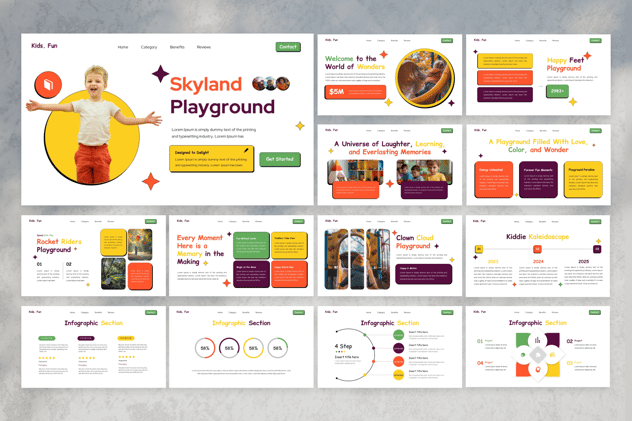儿童游乐场项目介绍keynote模板 - 顶尖PPT