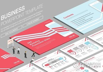 3种配色600页卡通商务风格PPT模板 - 顶尖PPT