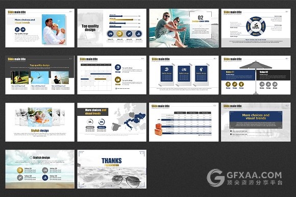 旅游度假分析报告PPT模板 - 顶尖PPT