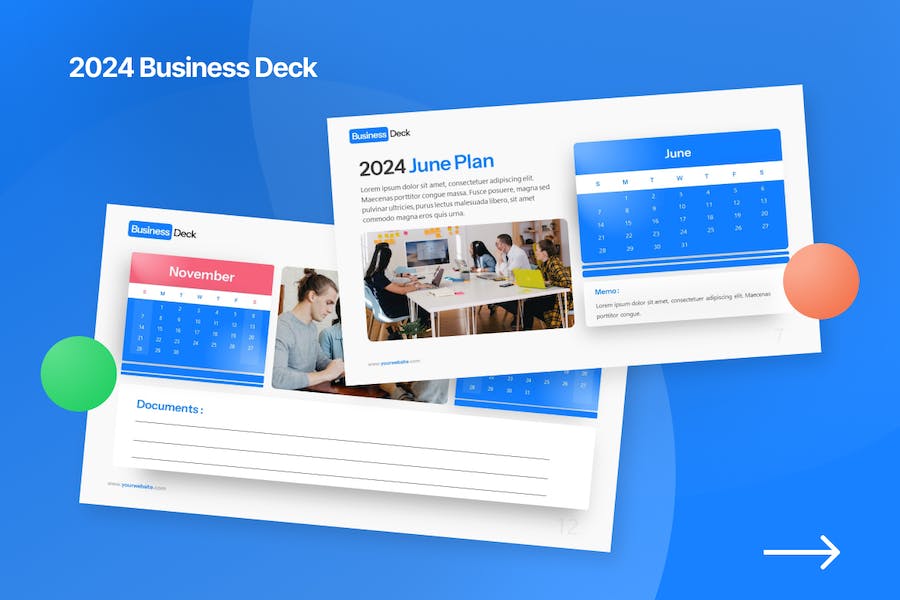 2024年日历表工作计划表PPT模板 - 顶尖PPT