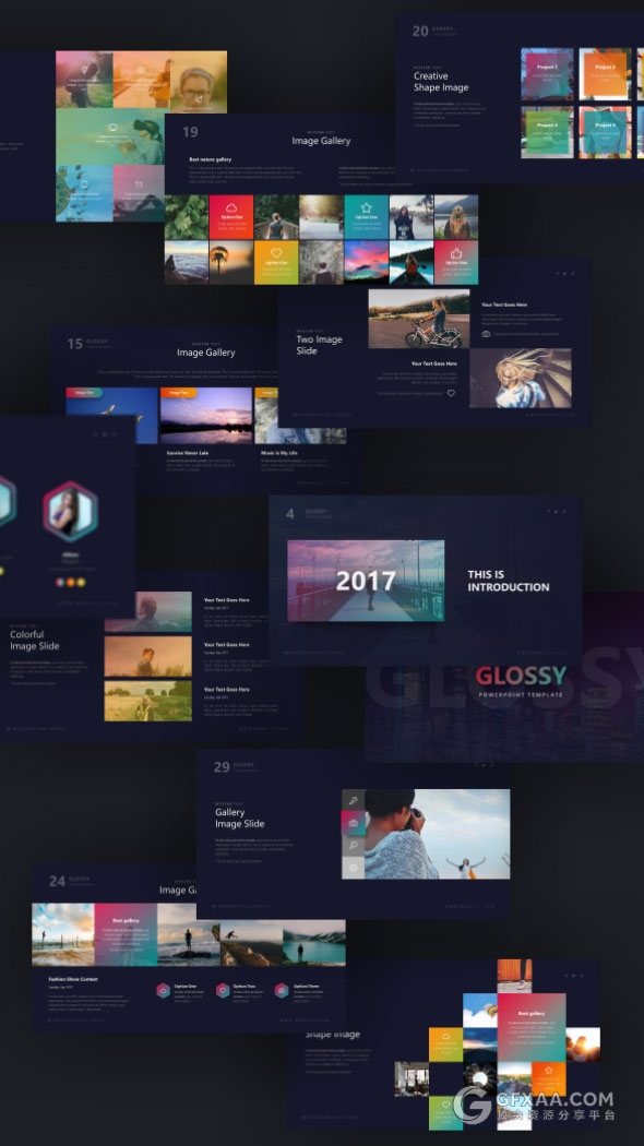 酷炫多色70多页高端欧美PPT模板20种预制配色 - 顶尖PPT